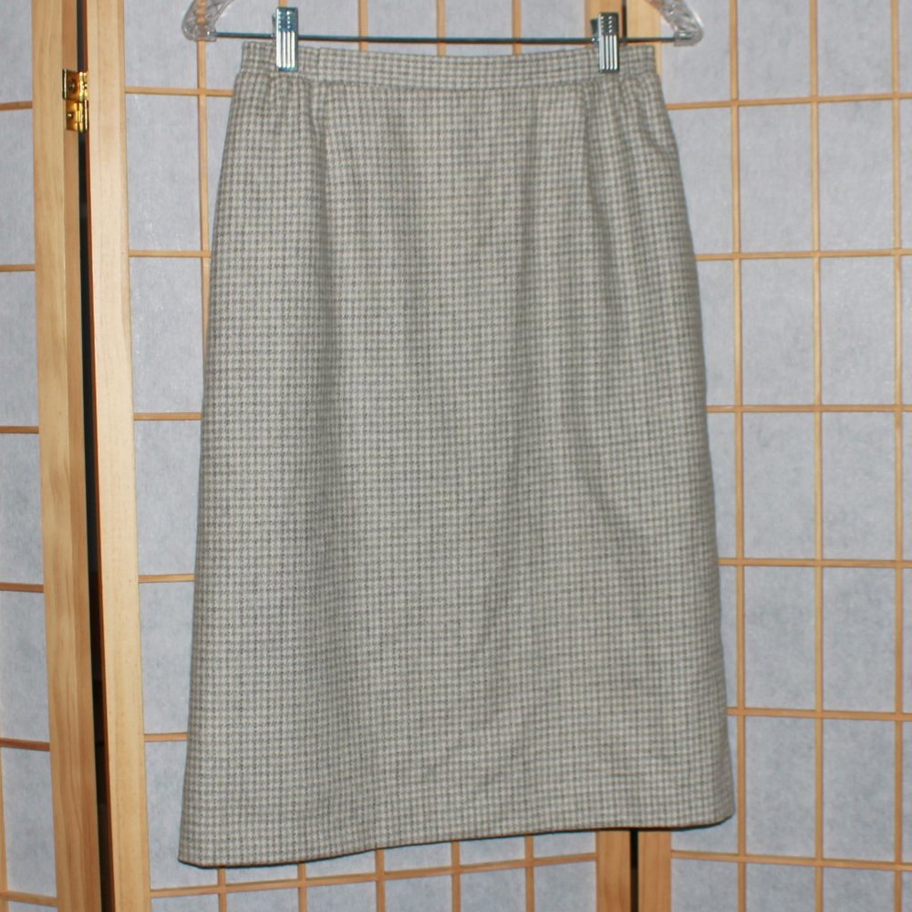 Vintage Oui Petites (by Tan Jay) Houndstooth Pencil Skirt
